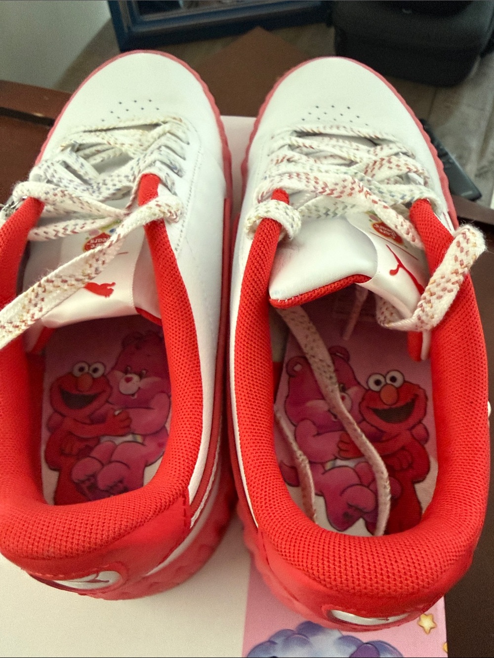 Puma White Sneakers Care Bear x Sesame Street Coral Pink Platform - Picture 5 of 7
